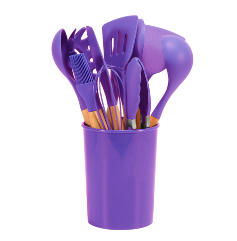Set d'ustensiles de cuisine en silicone résistant à la chaleur, 12 pièces