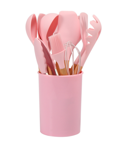 Set d'ustensiles de cuisine en silicone résistant à la chaleur, 12 pièces