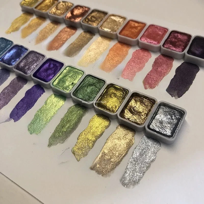 Set de pigments nacrés en poudre - 20 nuances d'aquarelle artistique