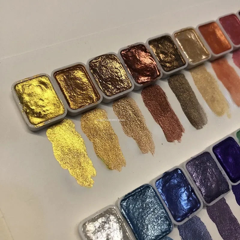 Set de pigments nacrés en poudre - 20 nuances d'aquarelle artistique