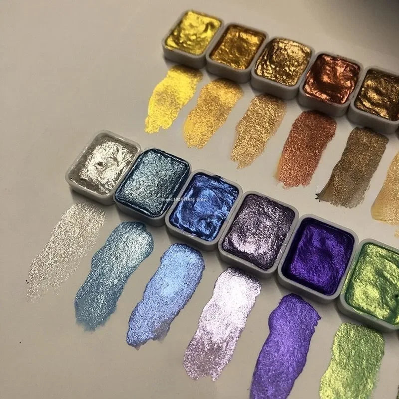 Set de pigments nacrés en poudre - 20 nuances d'aquarelle artistique