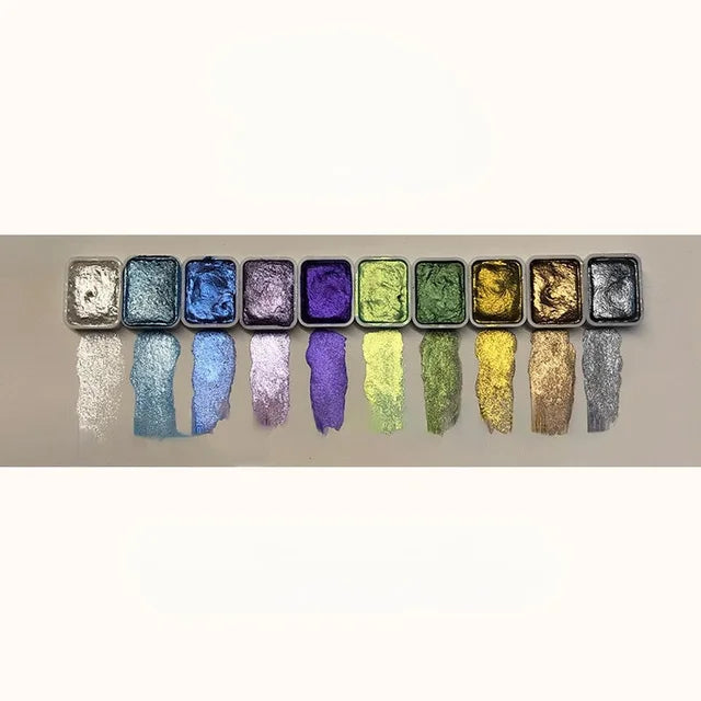 Set de pigments nacrés en poudre - 20 nuances d'aquarelle artistique