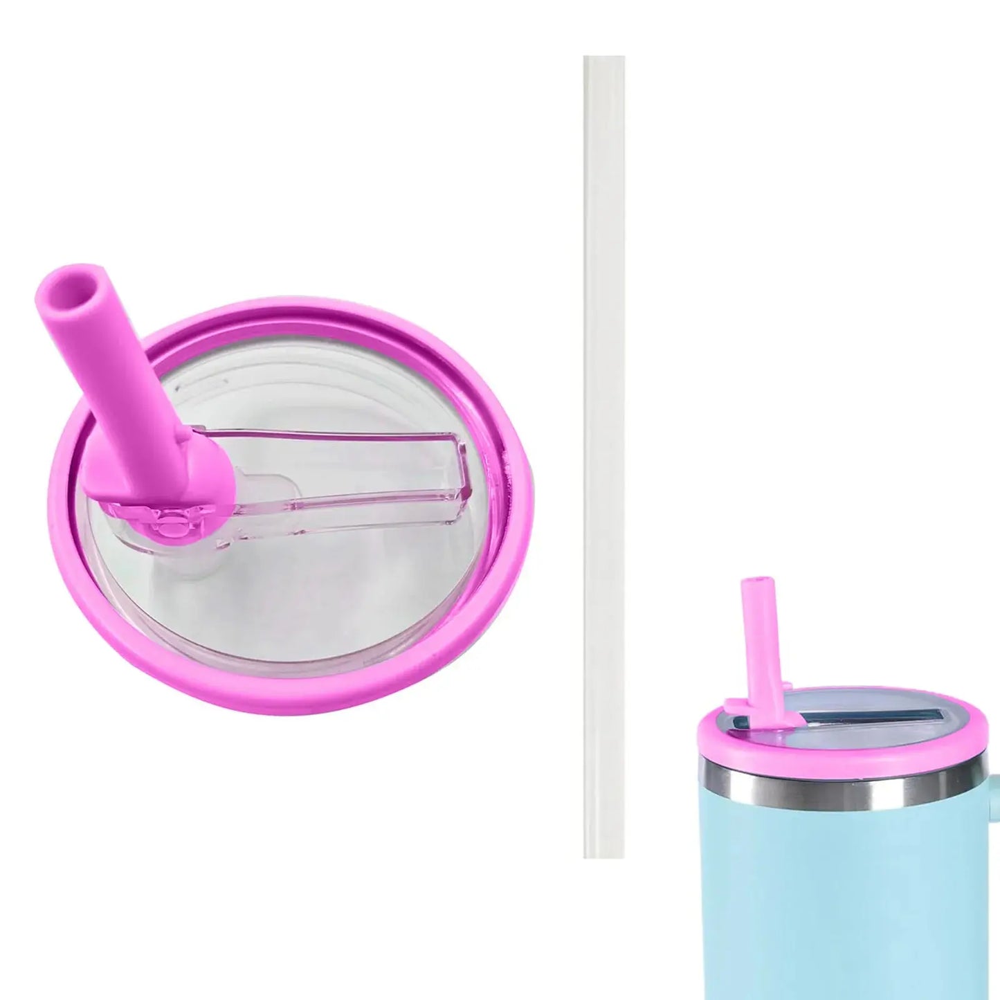 Set of 2 Replacement Lids with Straw for Stanley Cup and Hydro Jug 40 oz