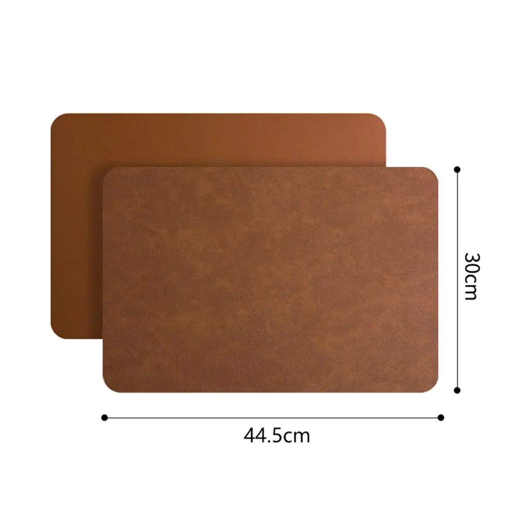 Sets de table double face en similicuir résistants à la chaleur et imperméables