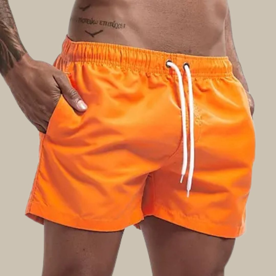 Short de bain homme séchage rapide à taille élastique