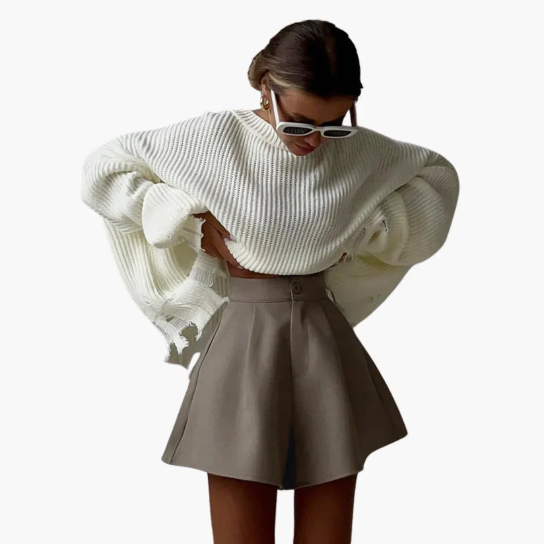 Short de femme élégant d'été coupe ample avec pinces