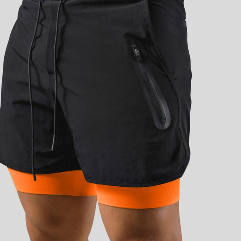 Short de sport 2-en-1 pour homme