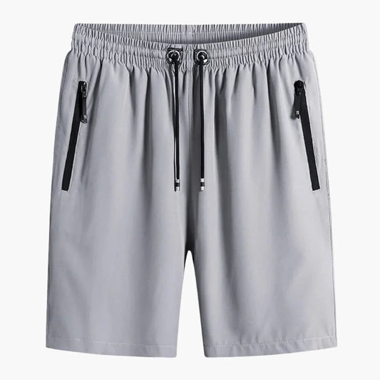 Short de sport homme avec poches zippées et cordon de serrage à la taille