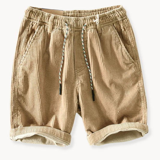 Short en velours côtelé pour homme avec cordon de serrage