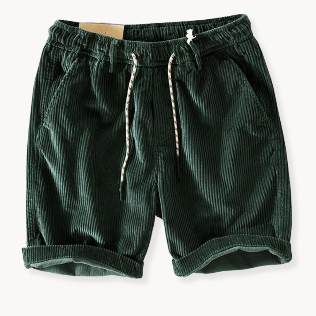 Short en velours côtelé pour homme avec cordon de serrage