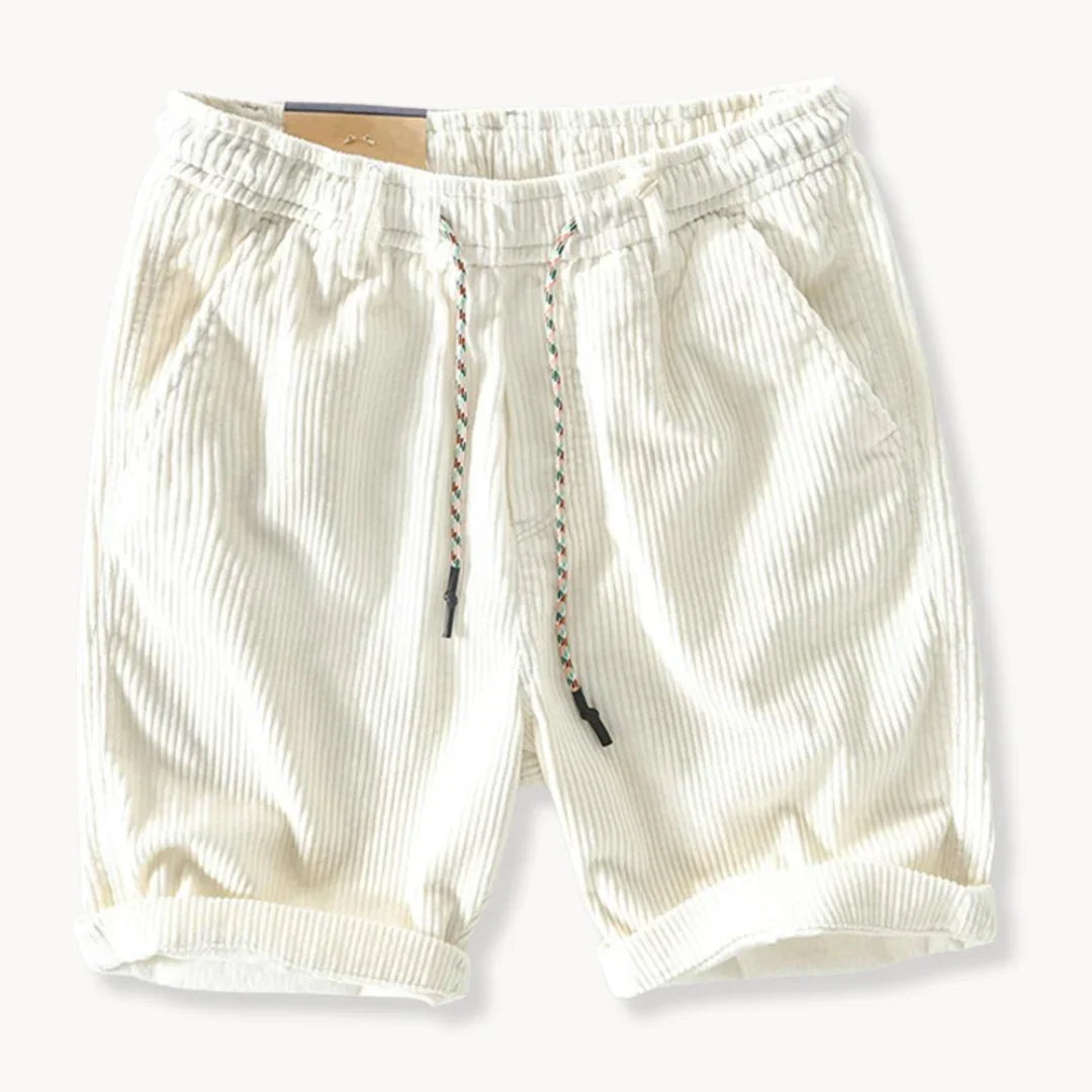 Short en velours côtelé pour homme avec cordon de serrage
