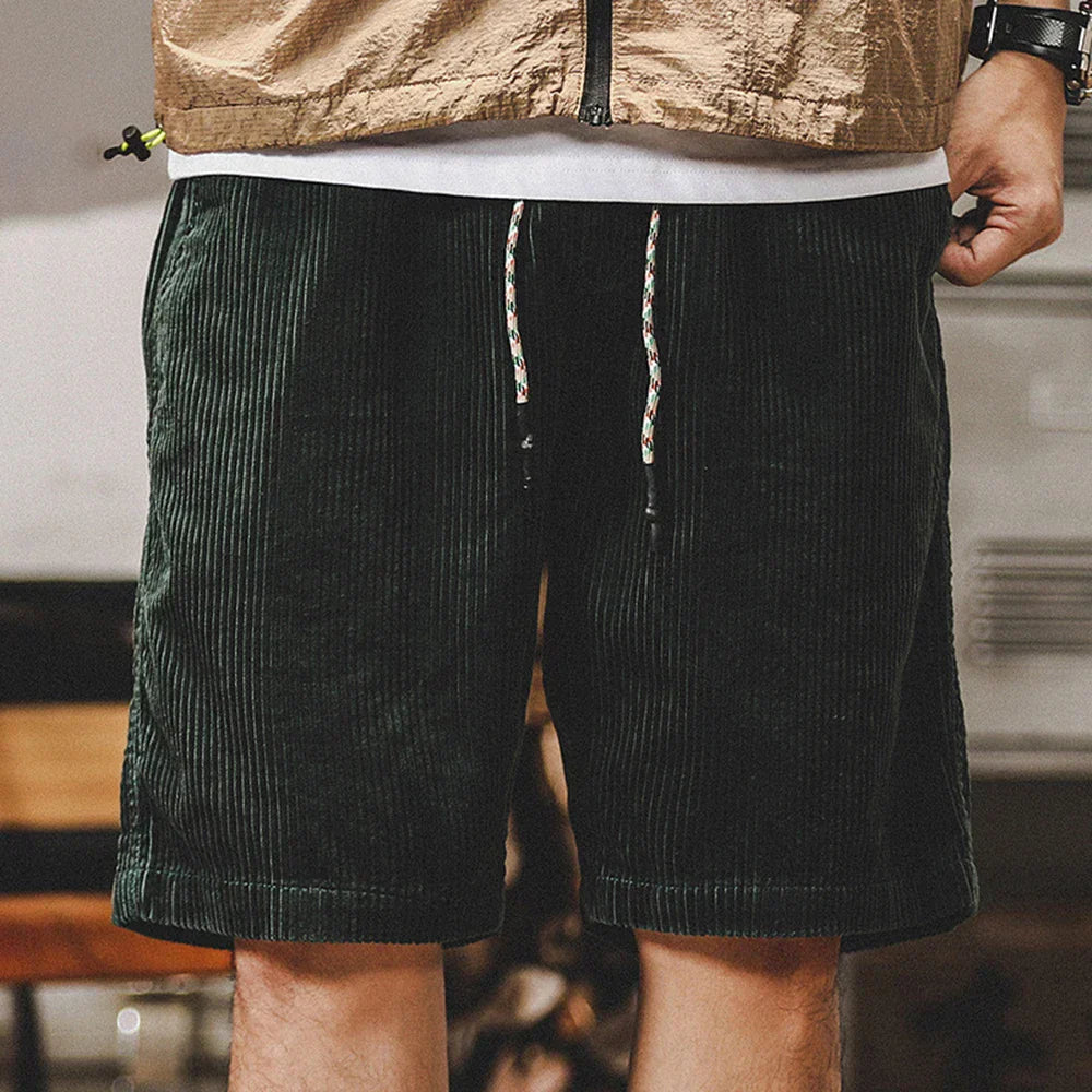Short en velours côtelé pour homme avec cordon de serrage
