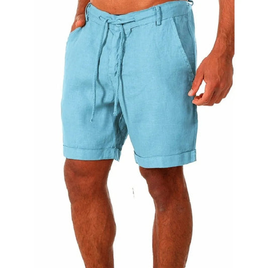 Short homme en coton et lin