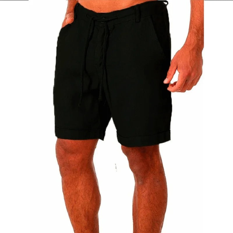 Short homme en coton et lin