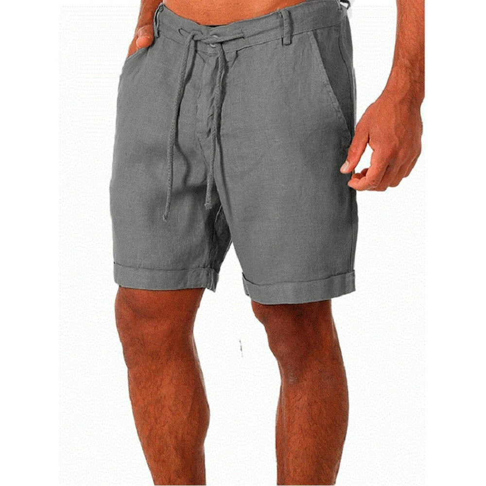 Short homme en coton et lin