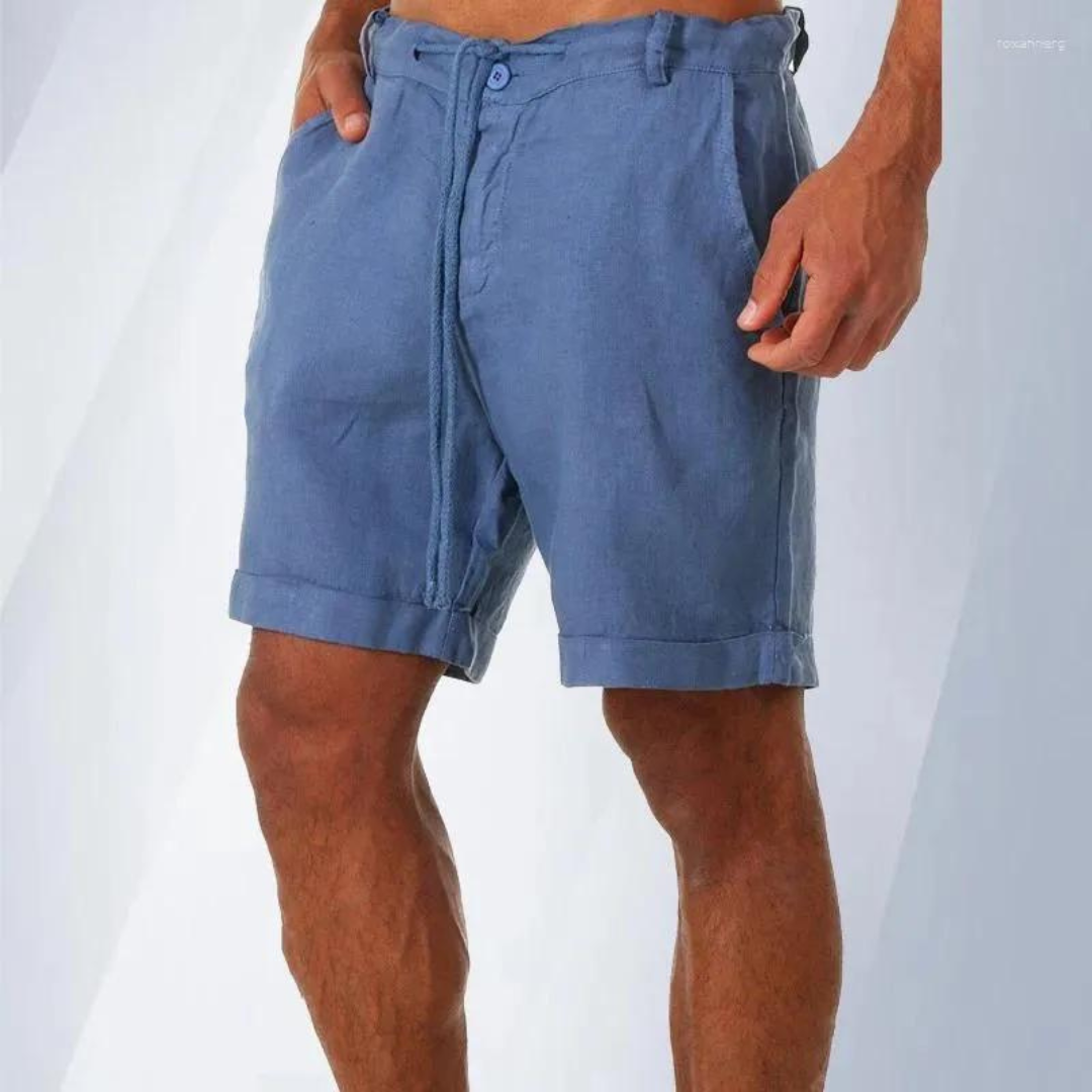 Short homme en coton et lin