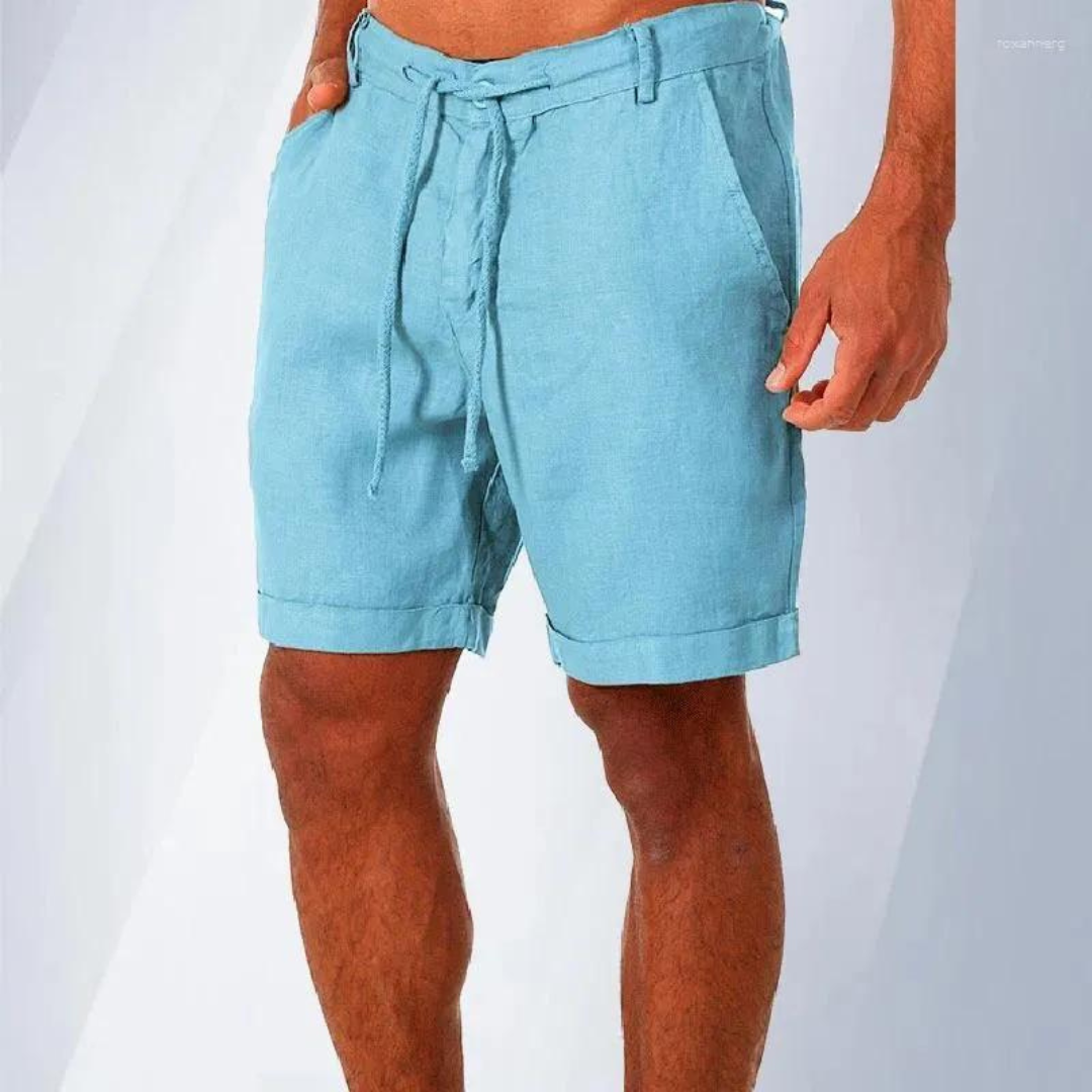 Short homme en coton et lin
