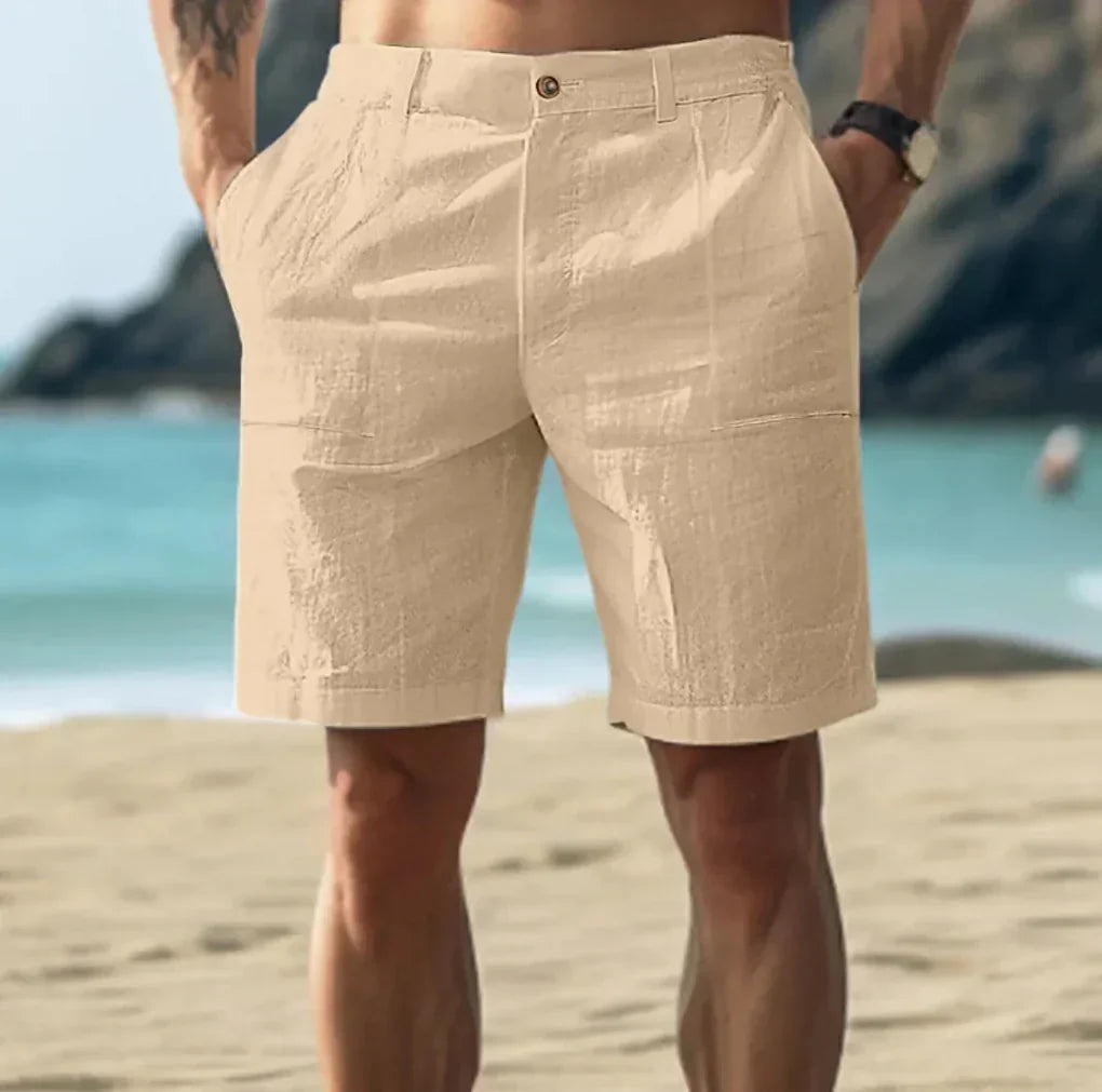 Short homme lin décontracté pour l'été