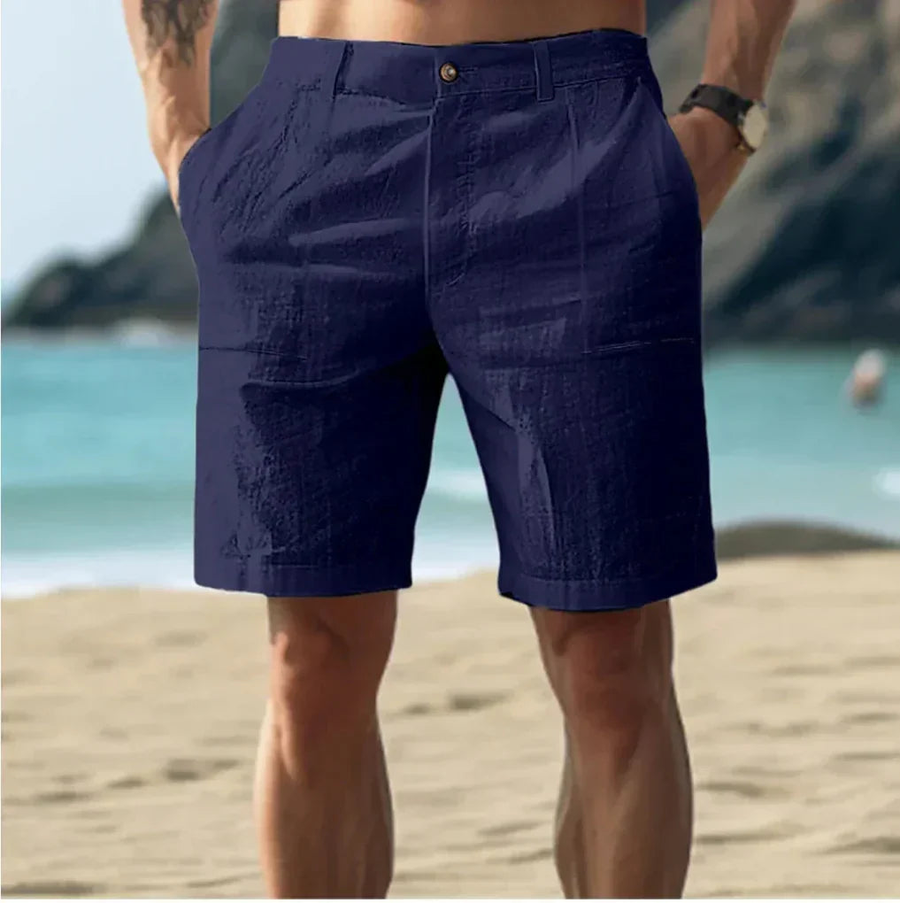 Short homme lin décontracté pour l'été
