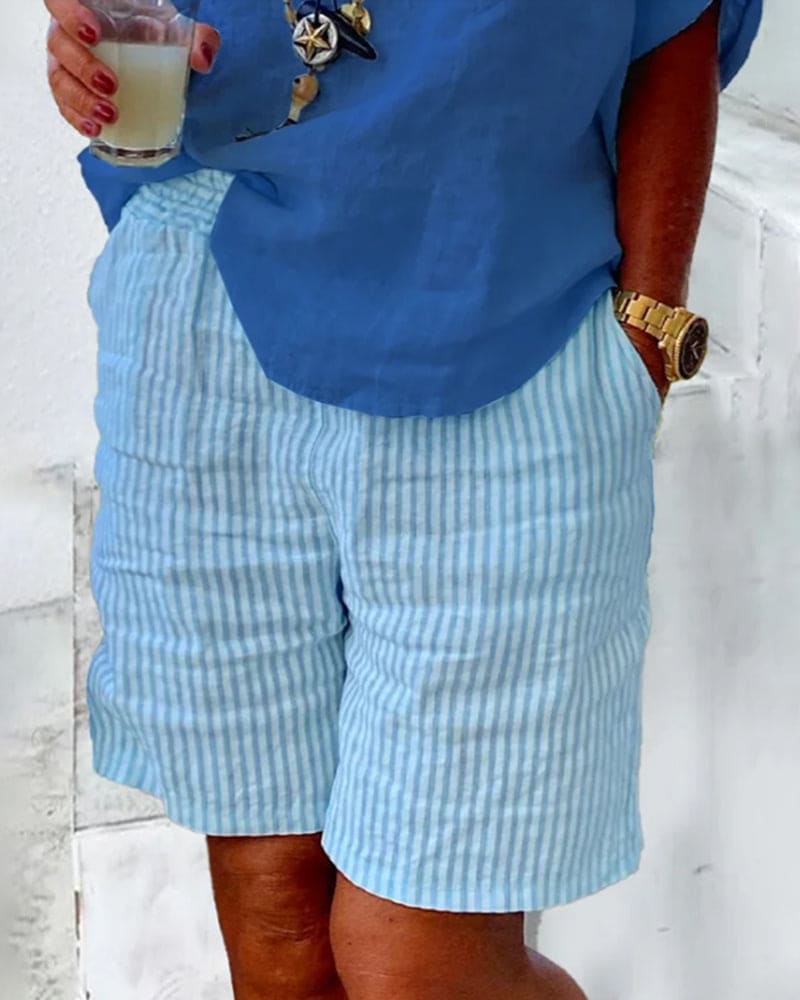 Short rayé aéré pour femme - Mix