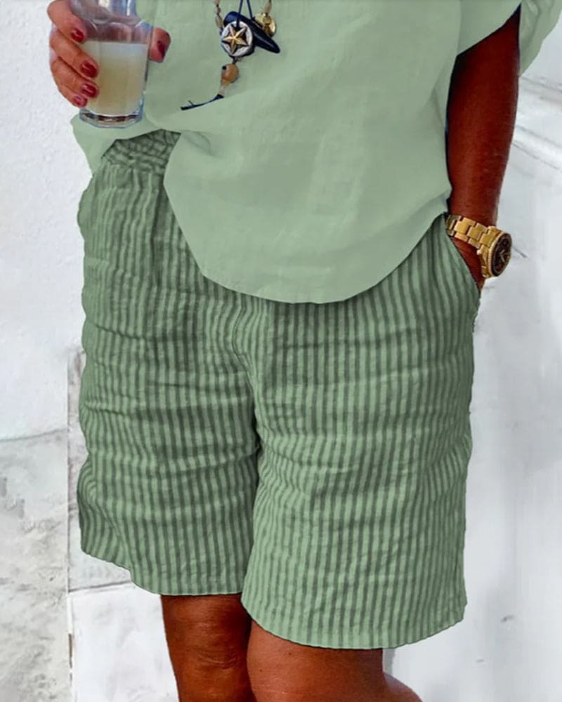 Short rayé aéré pour femme - Mix