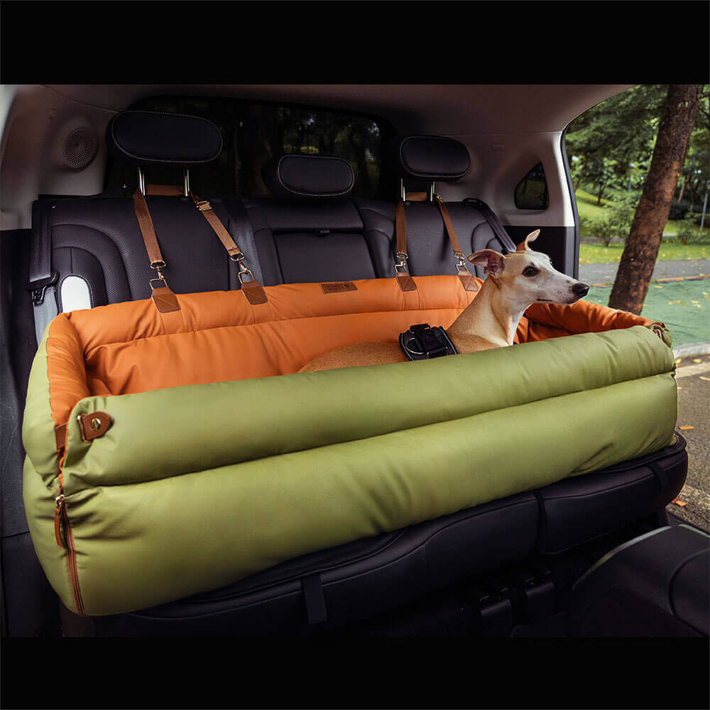 Siège auto pour chien deluxe en simili-cuir