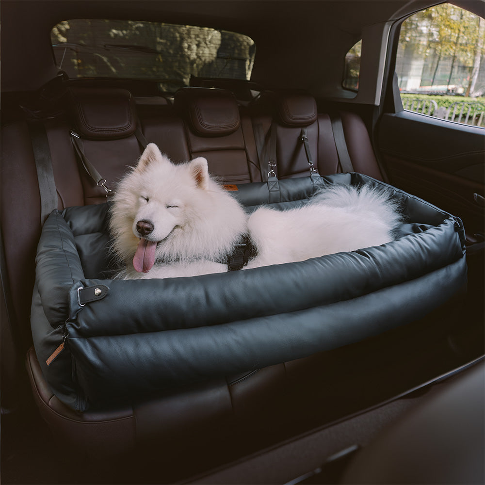 Siège auto pour chien deluxe en simili-cuir