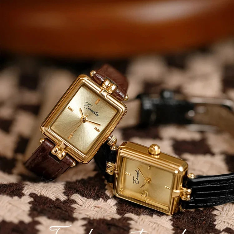 Sienna - Elegant Quartz Watch with Gold Dial