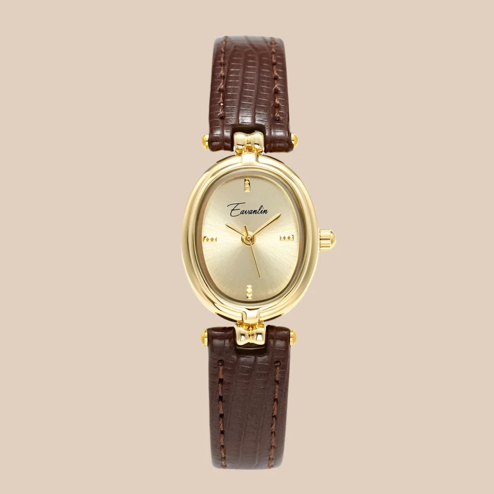 Sienna - Elegant Quartz Watch with Gold Dial