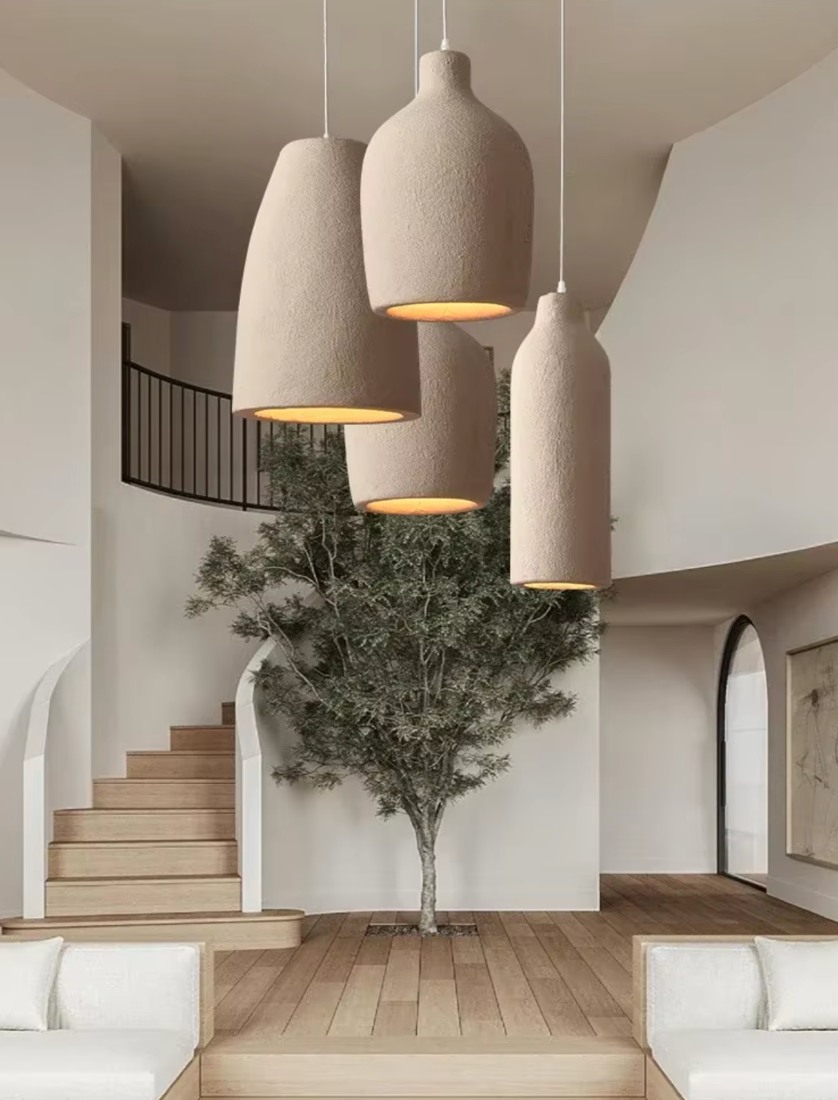 Simple and Raw Pendant Lamp Inspired by Wabi Sabi