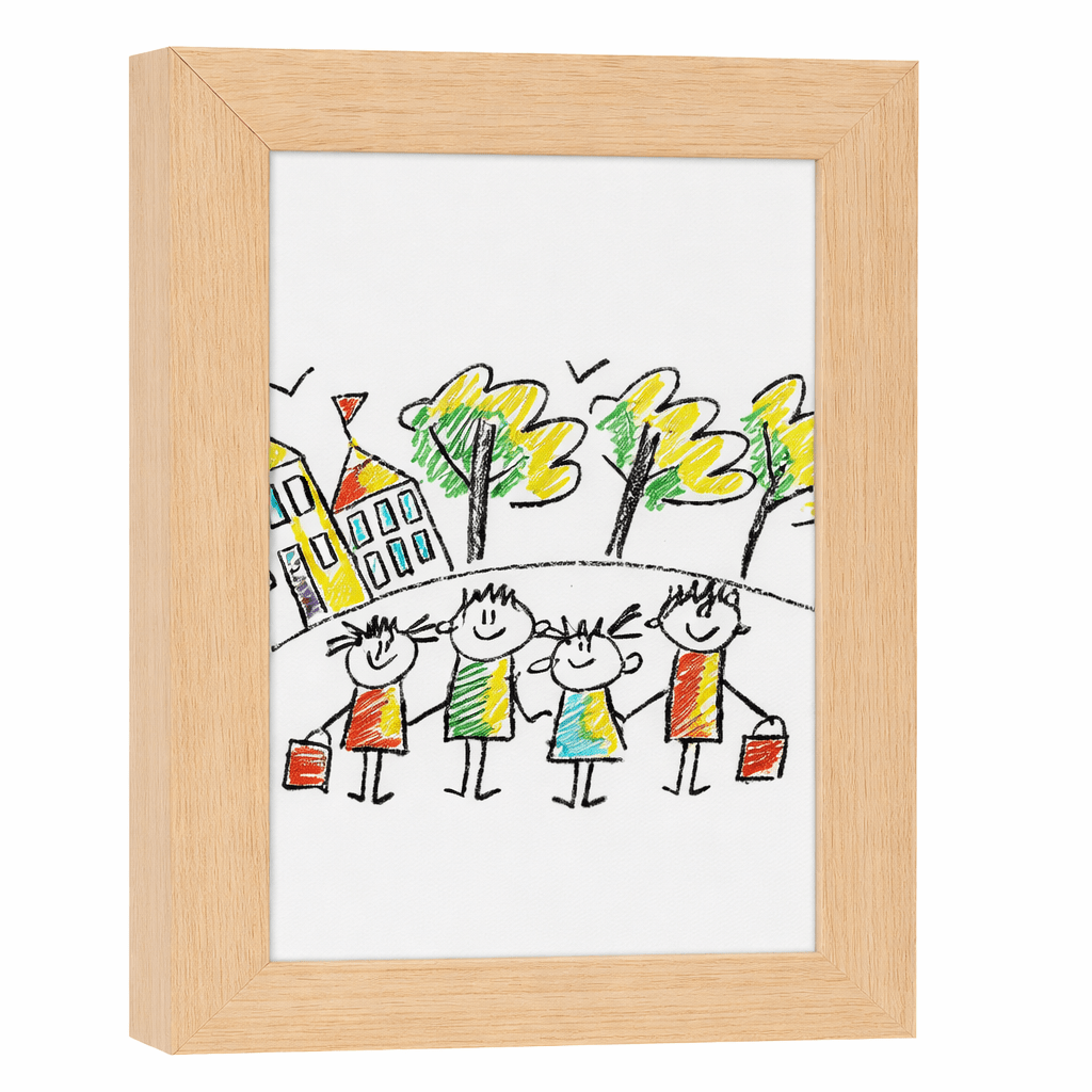 SKETCHBOX – Display frame in wood look with built-in storage space