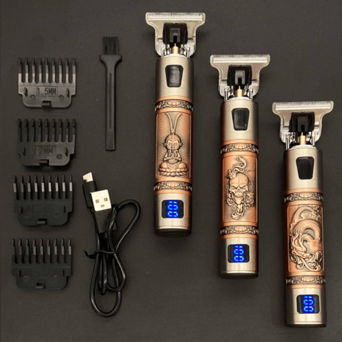 SKULLTRIM – Vintage beard trimmer with battery and precise cut for beard and hair