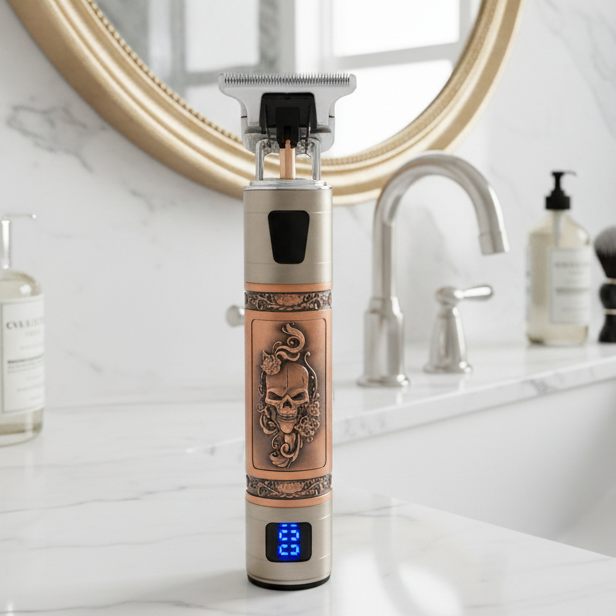 SKULLTRIM – Vintage beard trimmer with battery and precise cut for beard and hair