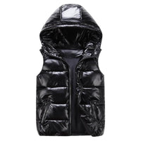 Chaqueta sin mangas con capucha y cremallera
