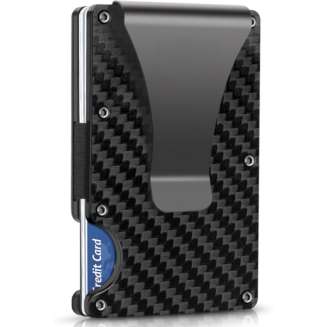 Slim RFID-Blocking Wallet made of Carbon Fiber with Money Clip - CarbonVault