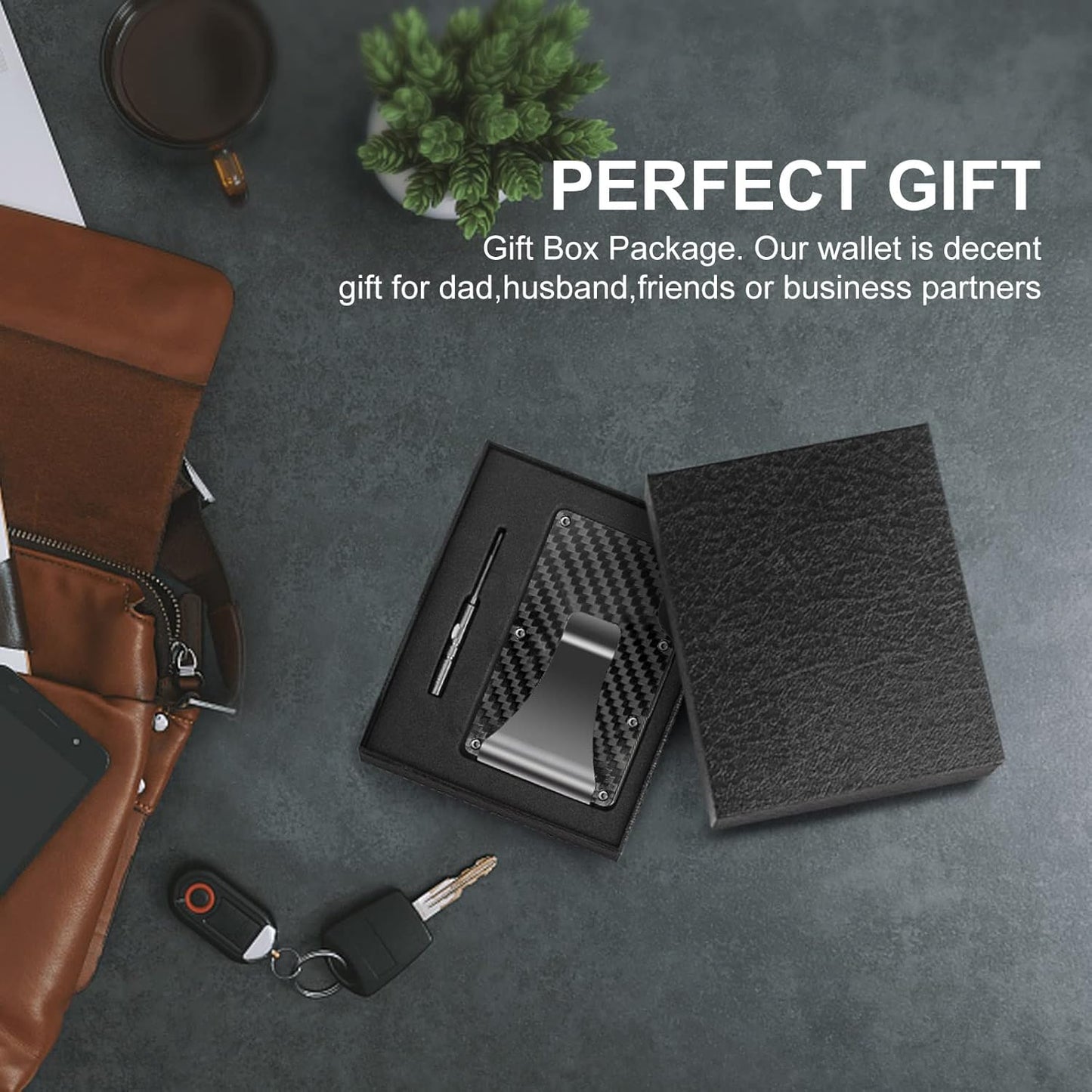 Slim RFID-Blocking Wallet made of Carbon Fiber with Money Clip - CarbonVault