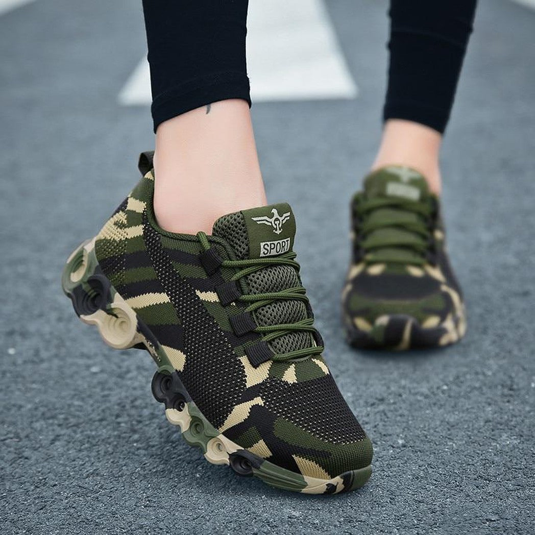 Sneakers respirantes à motif camouflage