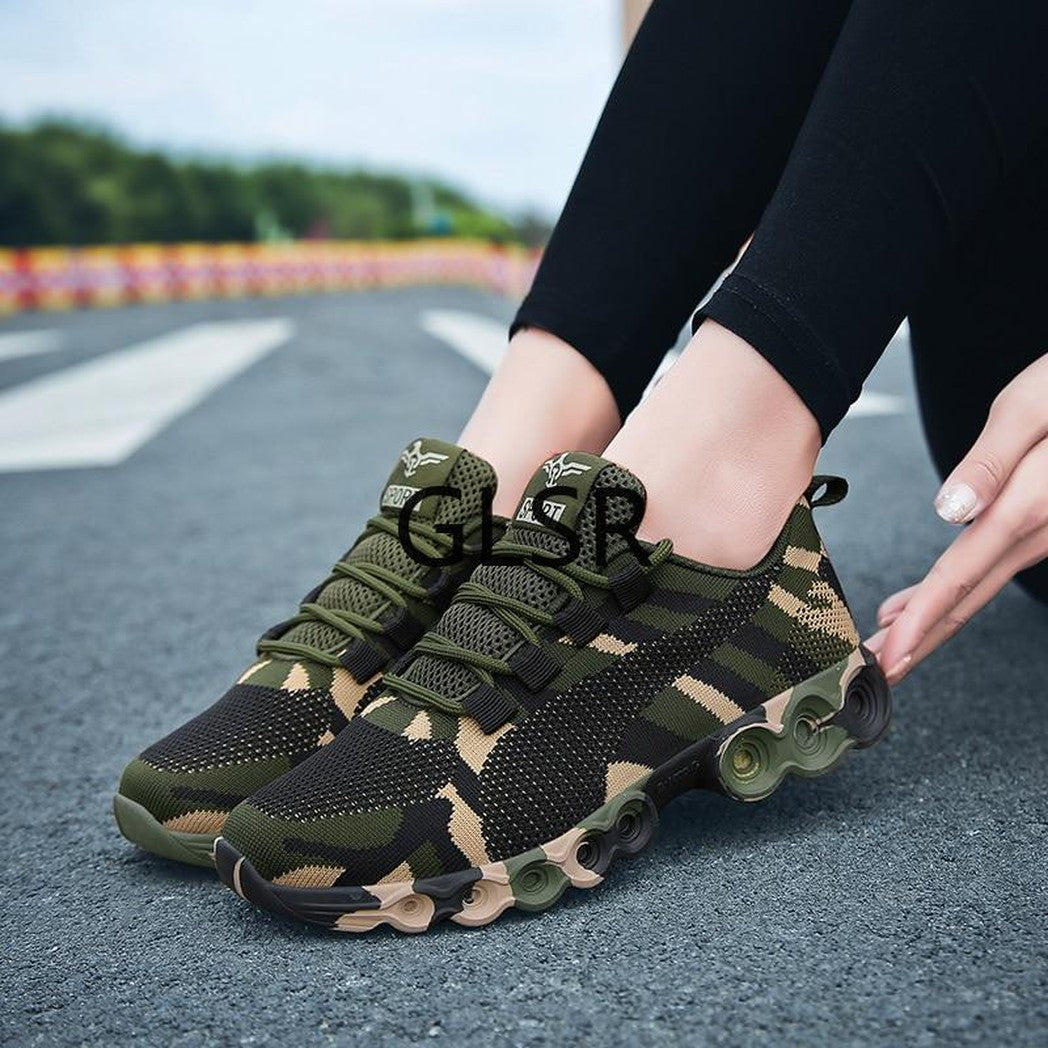 Sneakers respirantes à motif camouflage