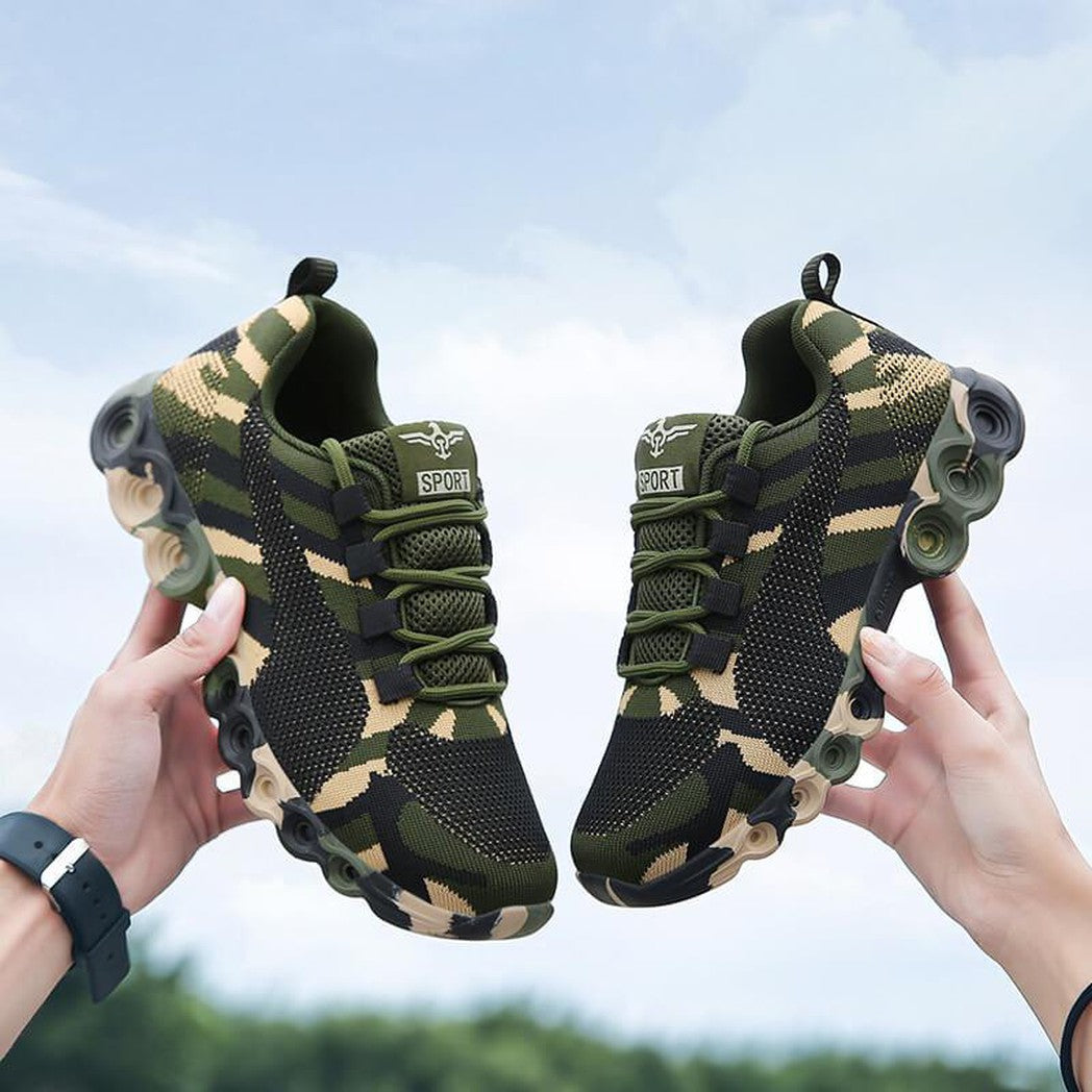 Sneakers respirantes à motif camouflage