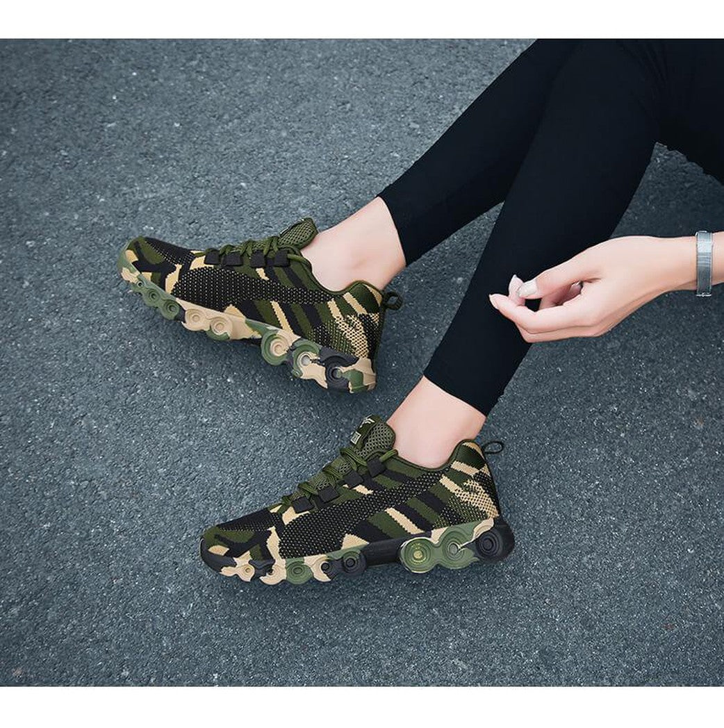 Sneakers respirantes à motif camouflage