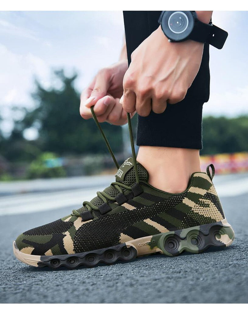 Sneakers respirantes à motif camouflage