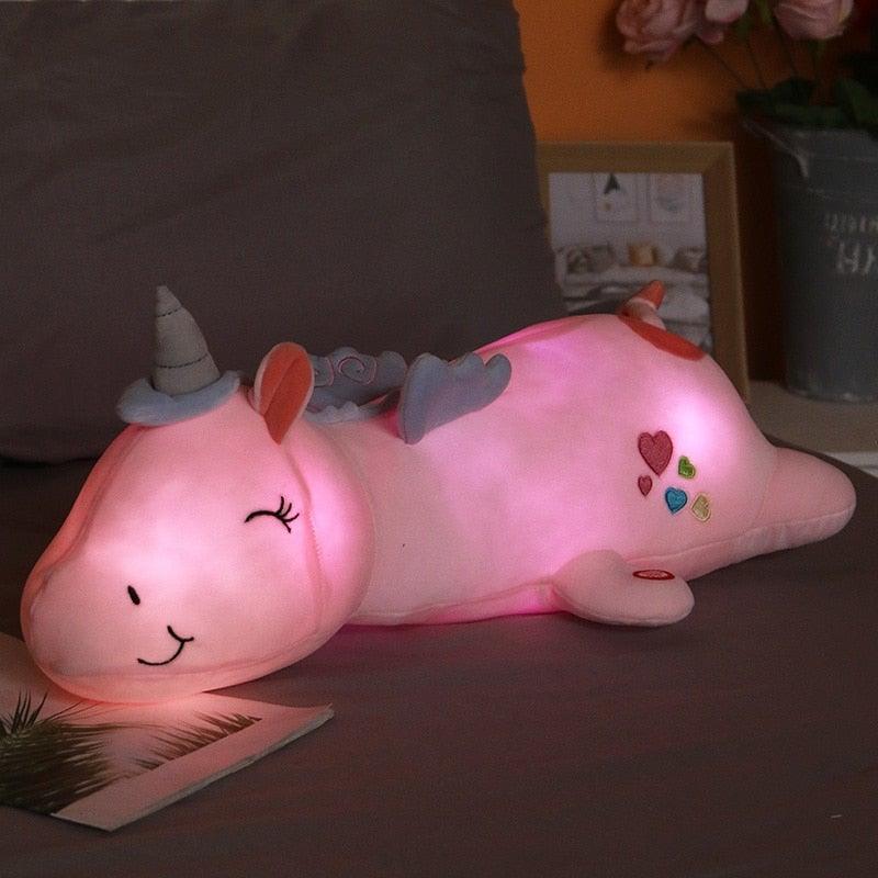 Soft Plush Unicorn Toy with Lighting Function – Perfect Gift for Children, Safe and Velvety Material