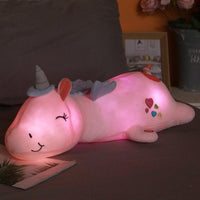 Suave peluche de unicornio con función de iluminación – regalo perfecto para niños, material seguro y aterciopelado