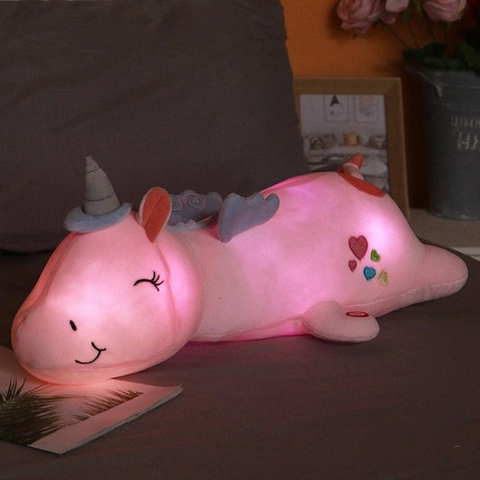 Soft Plush Unicorn Toy with Lighting Function – Perfect Gift for Children, Safe and Velvety Material