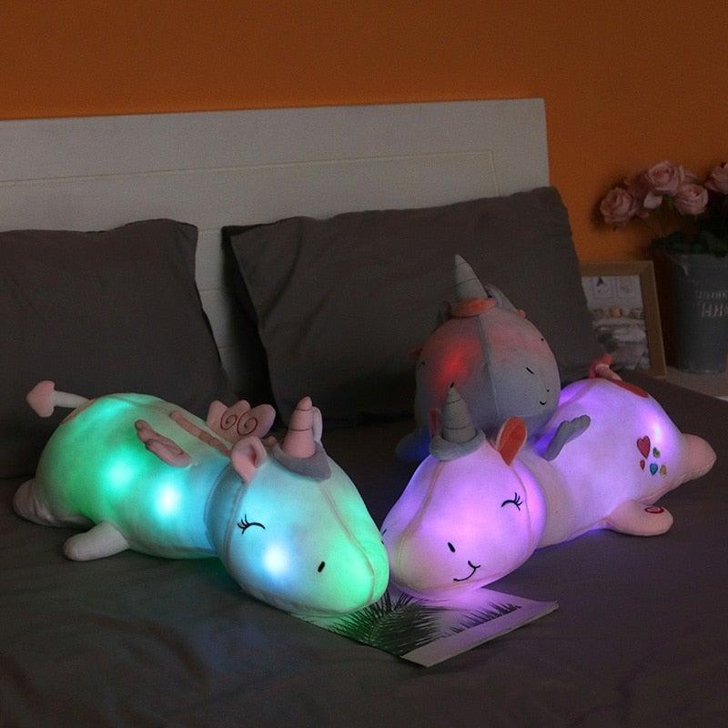 Soft Plush Unicorn Toy with Lighting Function – Perfect Gift for Children, Safe and Velvety Material
