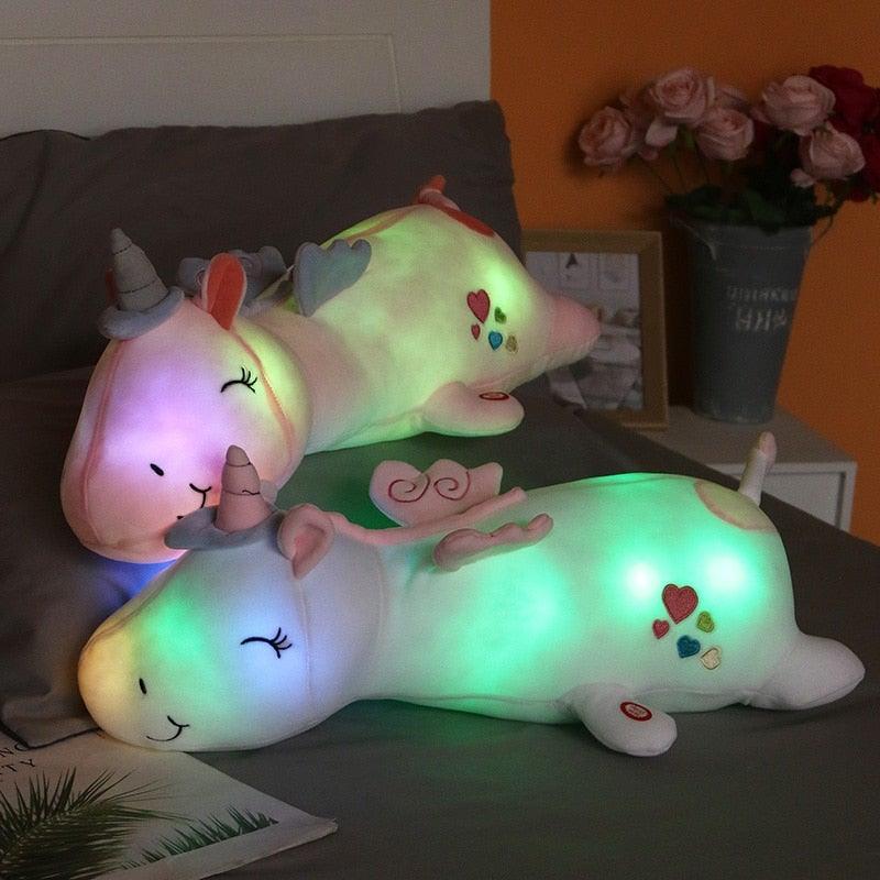 Soft Plush Unicorn Toy with Lighting Function – Perfect Gift for Children, Safe and Velvety Material