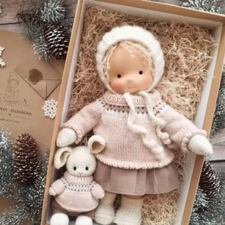 Soft Waldorf Doll Made of Fabric in a Charming Decorative Box
