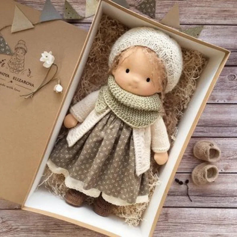 Soft Waldorf Doll Made of Fabric in a Charming Decorative Box