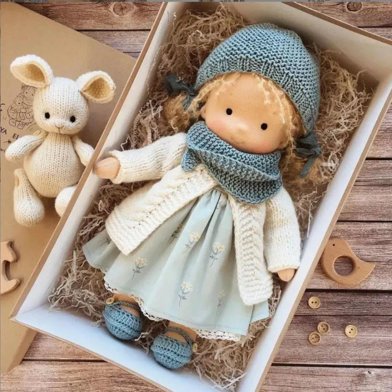 Soft Waldorf Doll Made of Fabric in a Charming Decorative Box