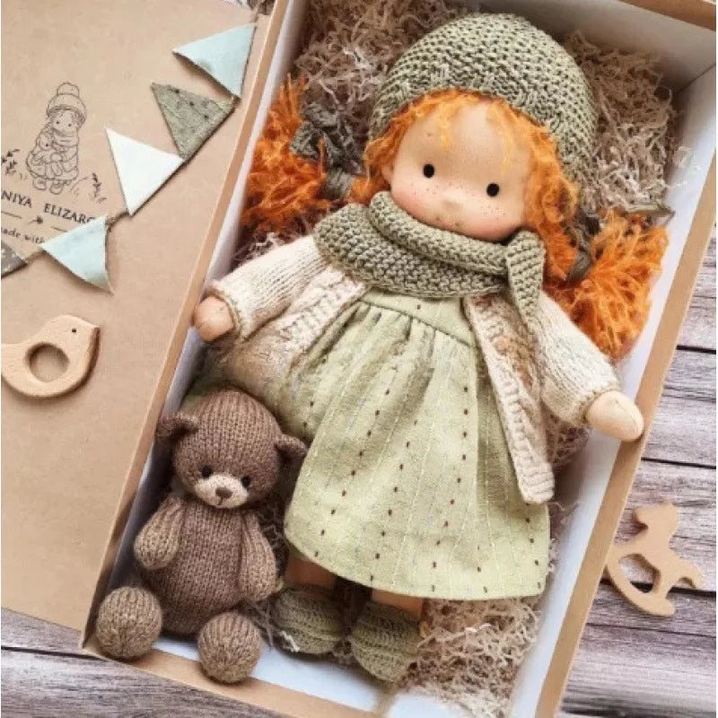 Soft Waldorf Doll Made of Fabric in a Charming Decorative Box